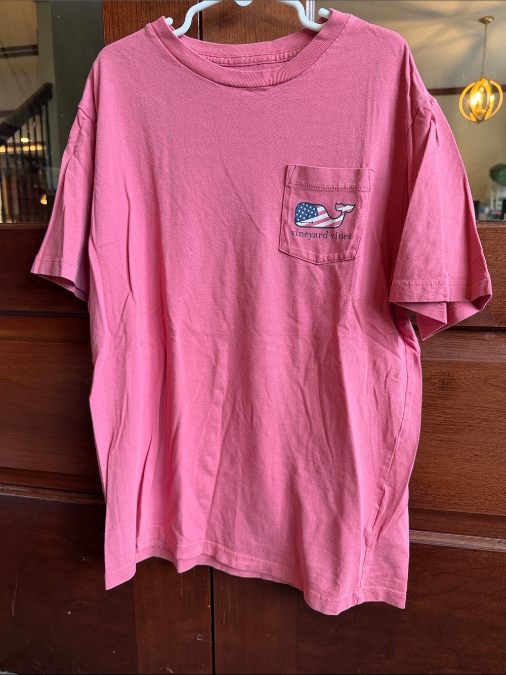 Vineyard Vines light red  Pocket Tee-flag